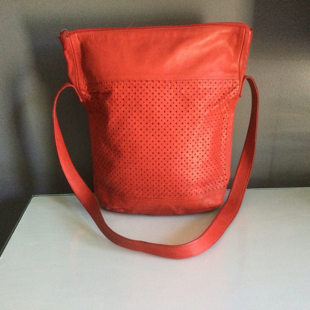 Red Leather Vintage L. J. Simone Purse